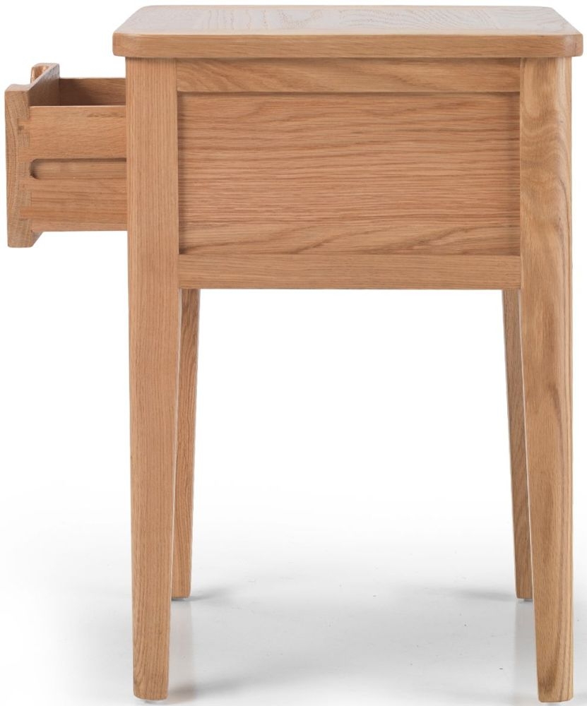 Product photograph of Asby Scandinavian Style Oak Lamp Table With 1 Storage Drawer from Choice Furniture Superstore.