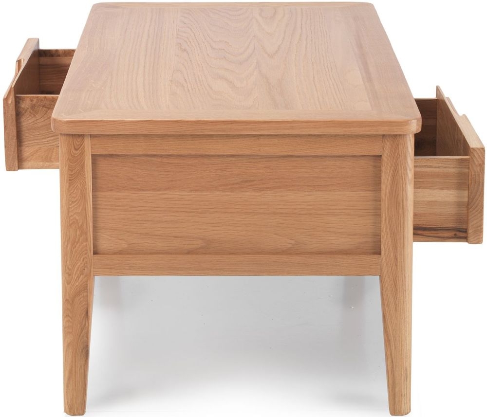 Product photograph of Asby Scandinavian Style Oak Coffee Table With 4 Drawers Storage from Choice Furniture Superstore.