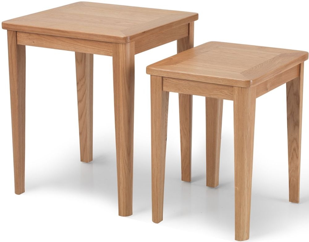 Product photograph of Asby Scandinavian Style Oak Nest Of Tables Set Of 2 from Choice Furniture Superstore.