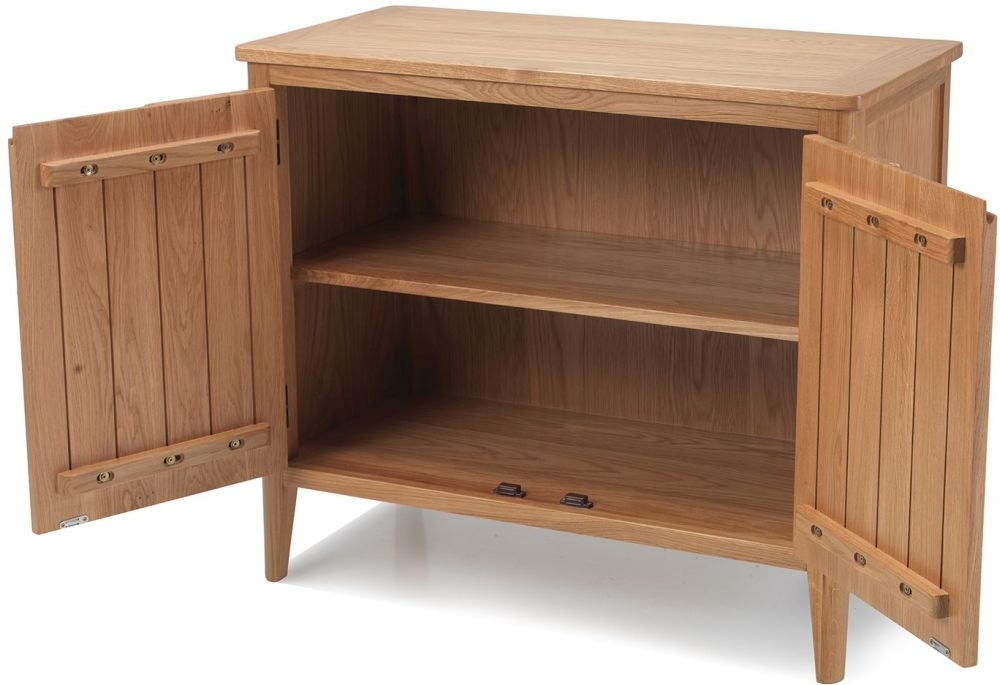 Product photograph of Asby Scandinavian Style Oak Small Sideboard 90cm W With 2 Doors from Choice Furniture Superstore.