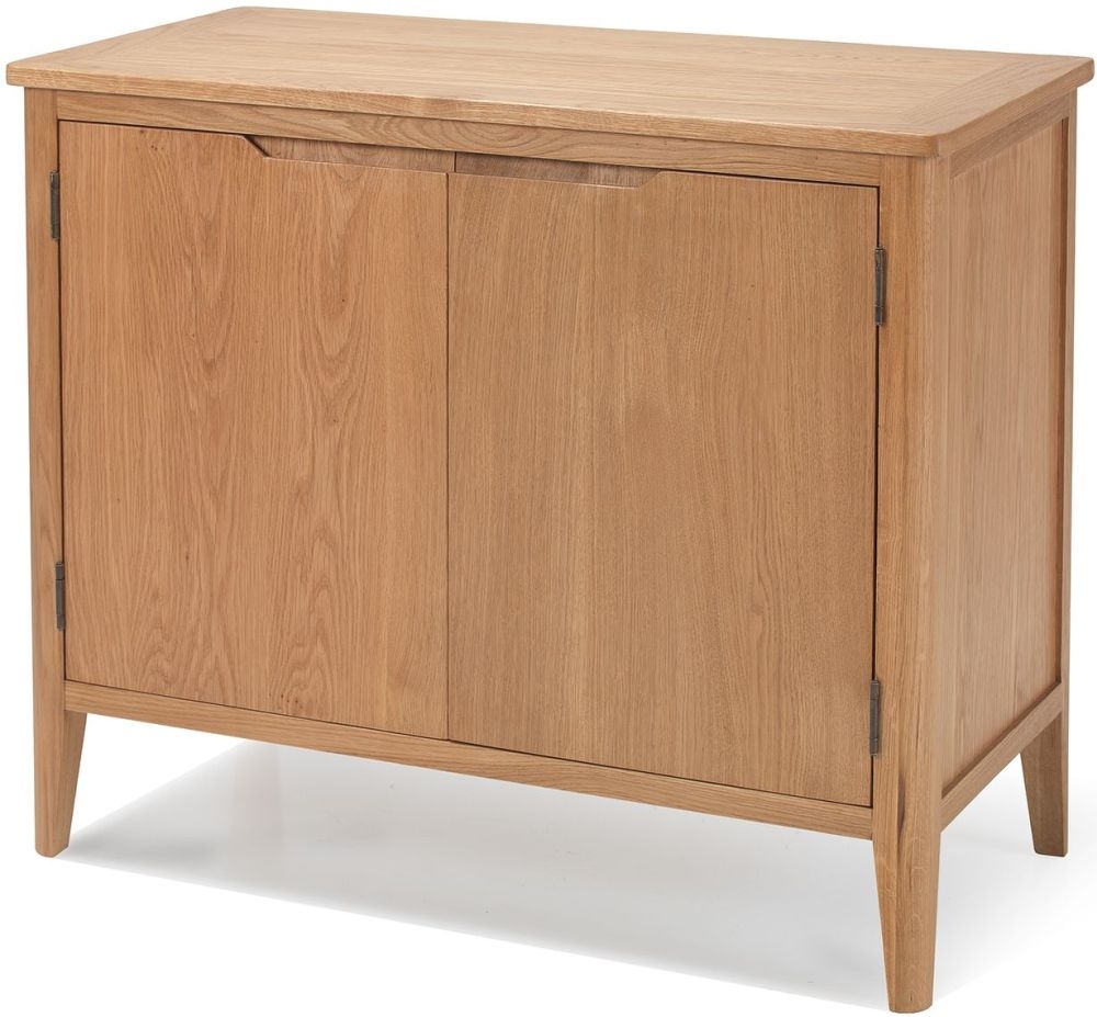 Product photograph of Asby Scandinavian Style Oak Small Sideboard 90cm W With 2 Doors from Choice Furniture Superstore.
