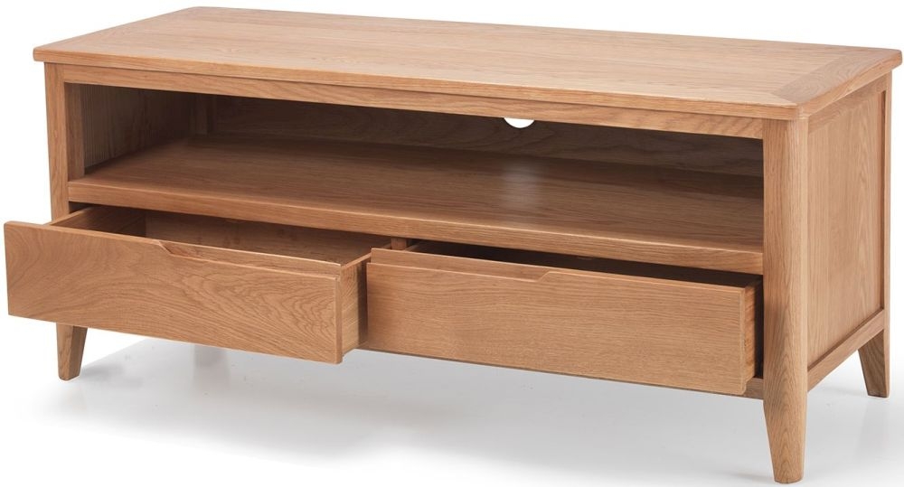 Product photograph of Asby Scandinavian Style Oak Tv Unit 120cm W With Storage For Television Upto 43in Plasma from Choice Furniture Superstore.