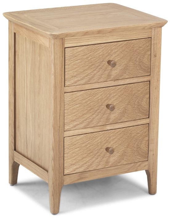Product photograph of Wadsworth Waxed Oak Bedside Cabinet 3 Drawers from Choice Furniture Superstore.