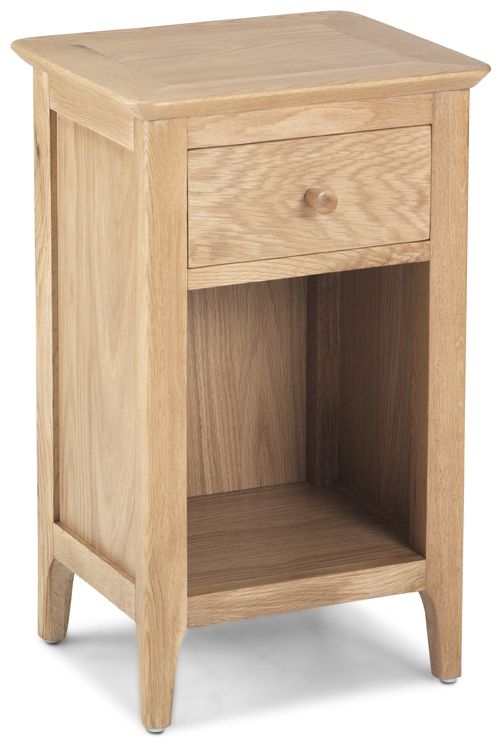 Wadsworth Waxed Oak Small Bedside Cabinet, 1 Drawer
