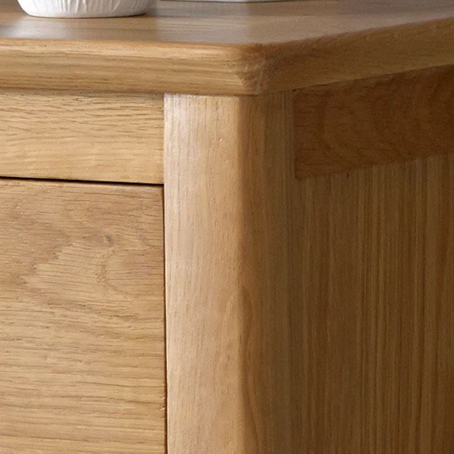 Product photograph of Wadsworth Waxed Oak Narrow Hallway Cupboard - 1 Door And 3 Drawers from Choice Furniture Superstore.