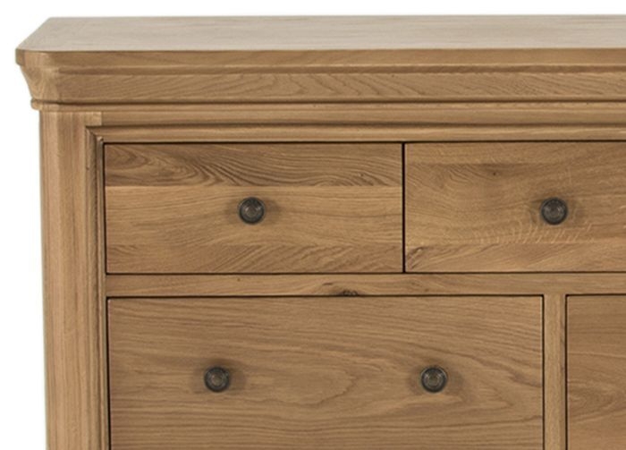 Product photograph of Vida Living Carmen Oak 7 Drawer Dressing Chest from Choice Furniture Superstore.
