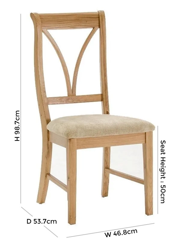 Product photograph of Vida Living Carmen Oak Dining Chair Sold In Pairs from Choice Furniture Superstore.