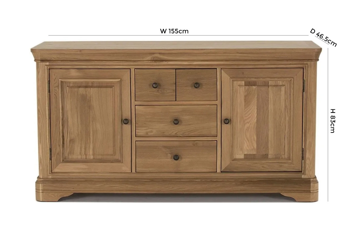 Product photograph of Vida Living Carmen Oak Large Sideboard from Choice Furniture Superstore.