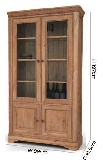 Product photograph of Vida Living Carmen Oak Display Cabinet from Choice Furniture Superstore.