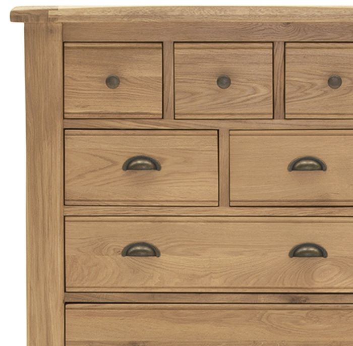 Product photograph of Vida Living Breeze Oak 8 Drawer Tall Chest from Choice Furniture Superstore.