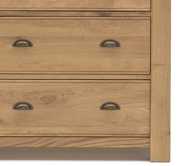 Product photograph of Vida Living Breeze Oak 8 Drawer Tall Chest from Choice Furniture Superstore.