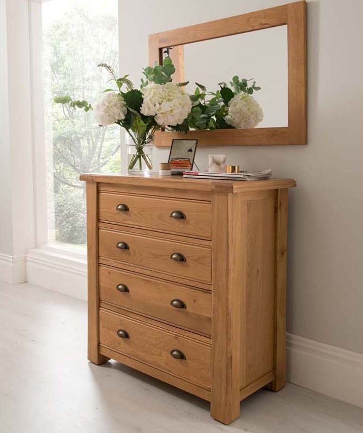 Product photograph of Vida Living Breeze Oak 4 Drawer Chest from Choice Furniture Superstore.