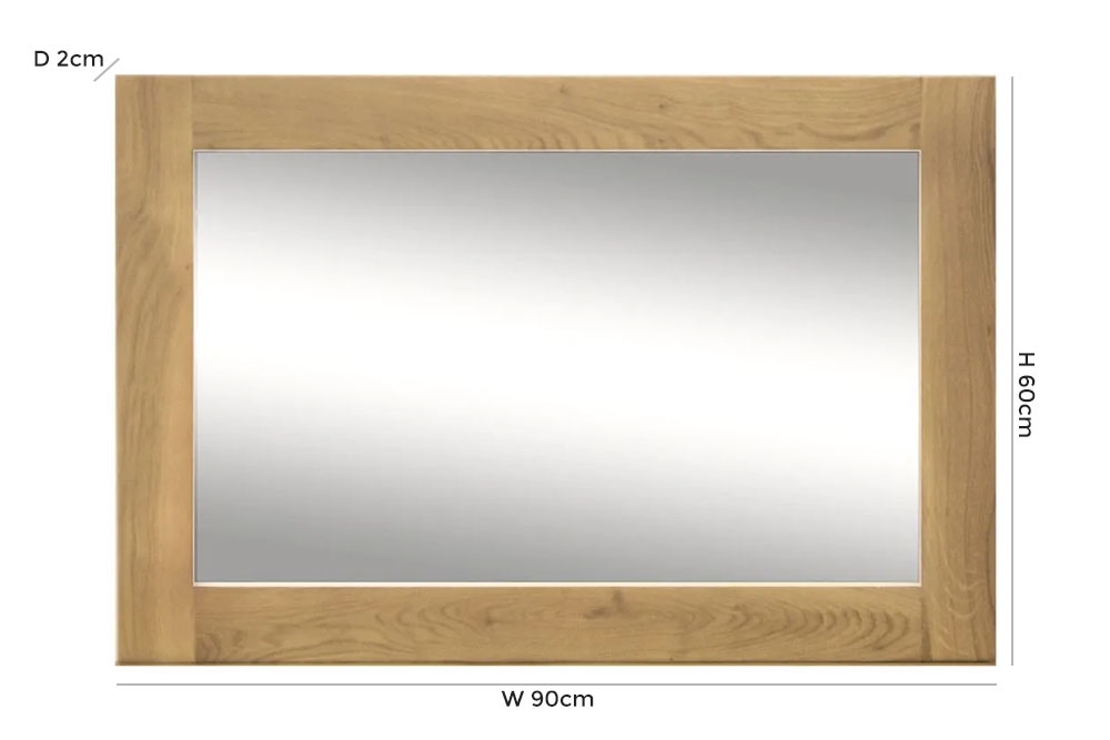 Product photograph of Vida Living Breeze Oak Rectangular Mirror from Choice Furniture Superstore.