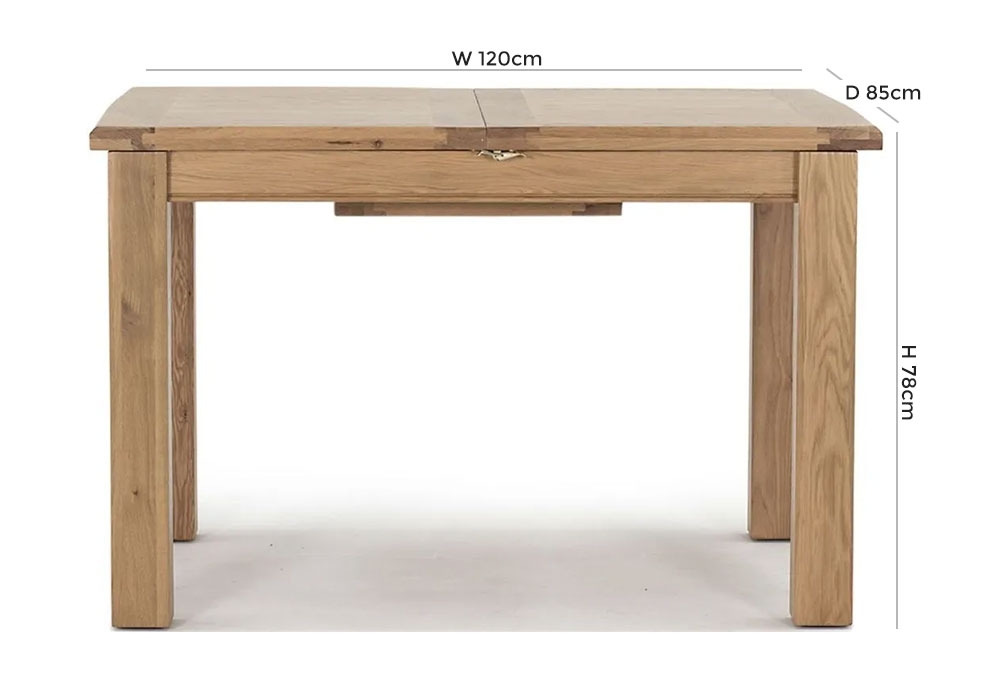Product photograph of Vida Living Breeze Oak 120cm-160cm Extending Dining Table from Choice Furniture Superstore.