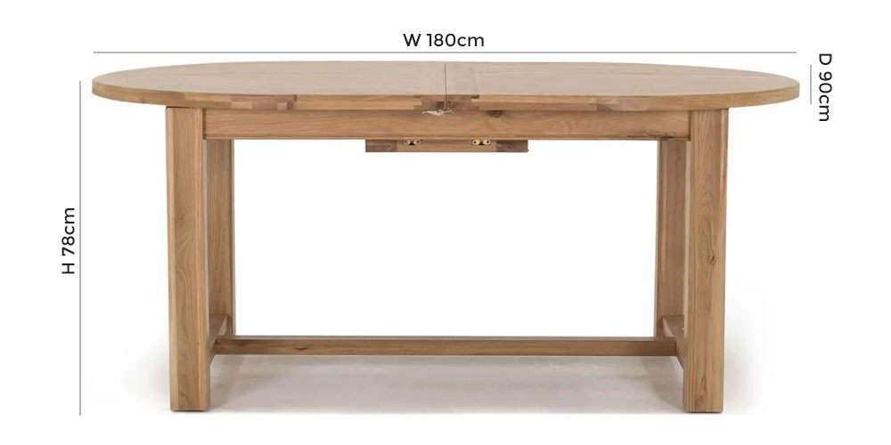 Product photograph of Vida Living Breeze Oak 180cm-220cm Oval Extending Dining Table from Choice Furniture Superstore.