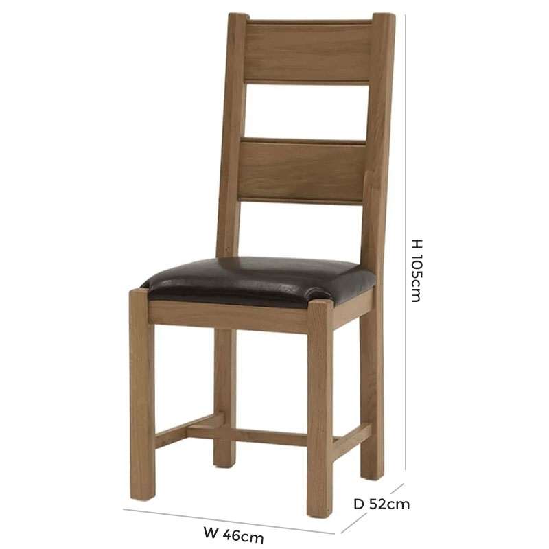 Product photograph of Vida Living Breeze Oak Brown Dining Chair Sold In Pairs from Choice Furniture Superstore.