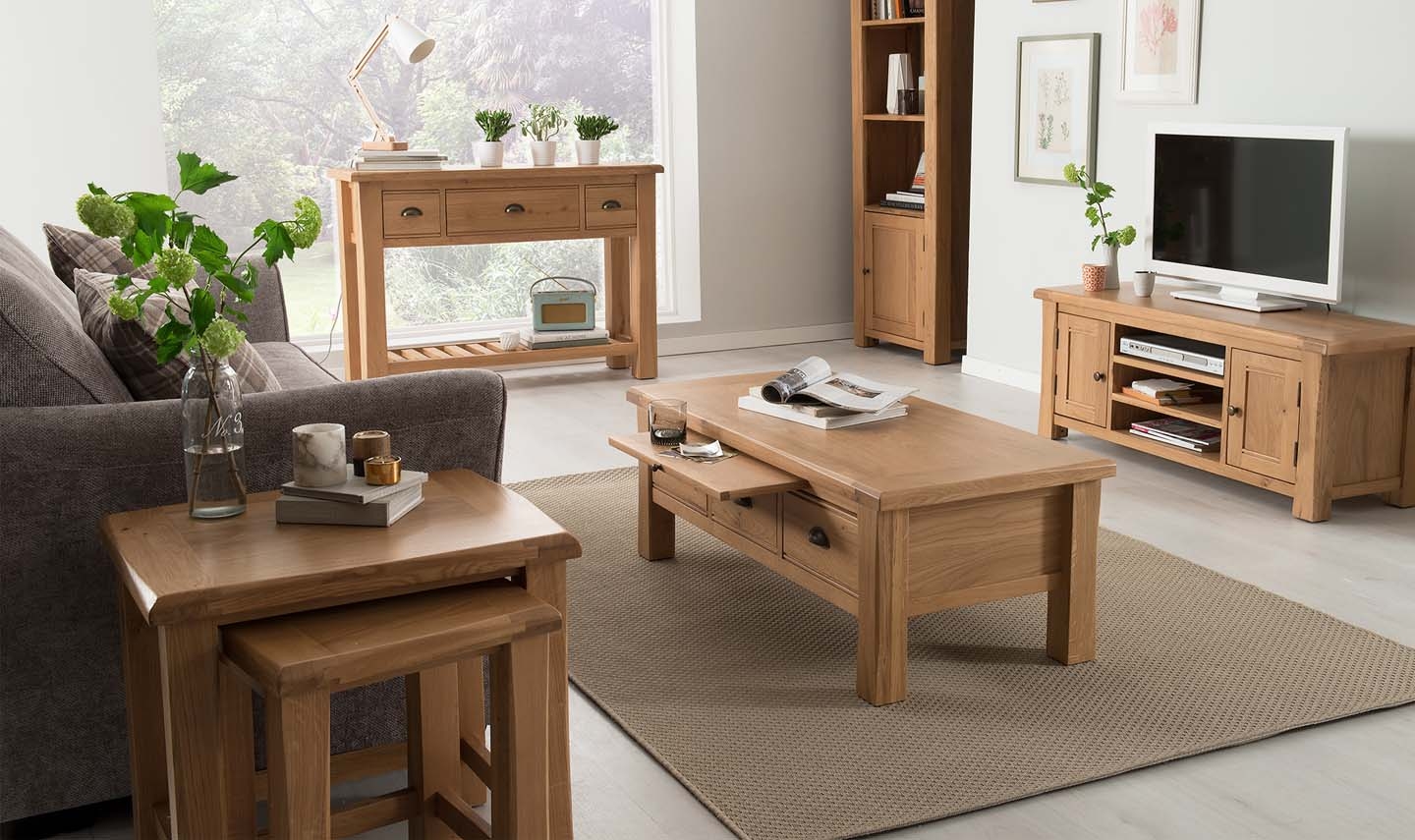 Product photograph of Vida Living Breeze Oak Storage Coffee Table from Choice Furniture Superstore.
