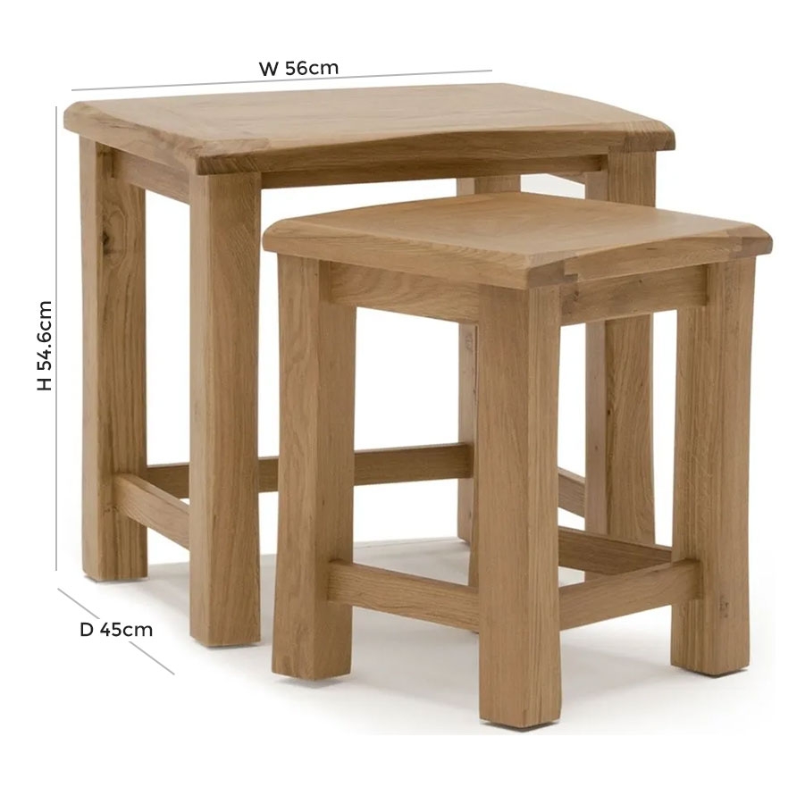 Product photograph of Vida Living Breeze Oak Nest Of Tables from Choice Furniture Superstore.