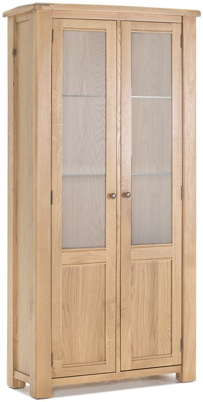 Product photograph of Vida Living Breeze Oak Display Cabinet from Choice Furniture Superstore.