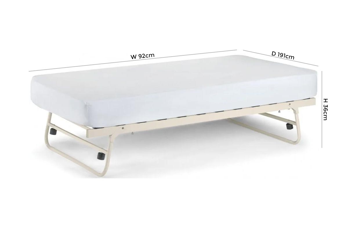 Product photograph of Versailles White Metal Underbed Trundle from Choice Furniture Superstore.