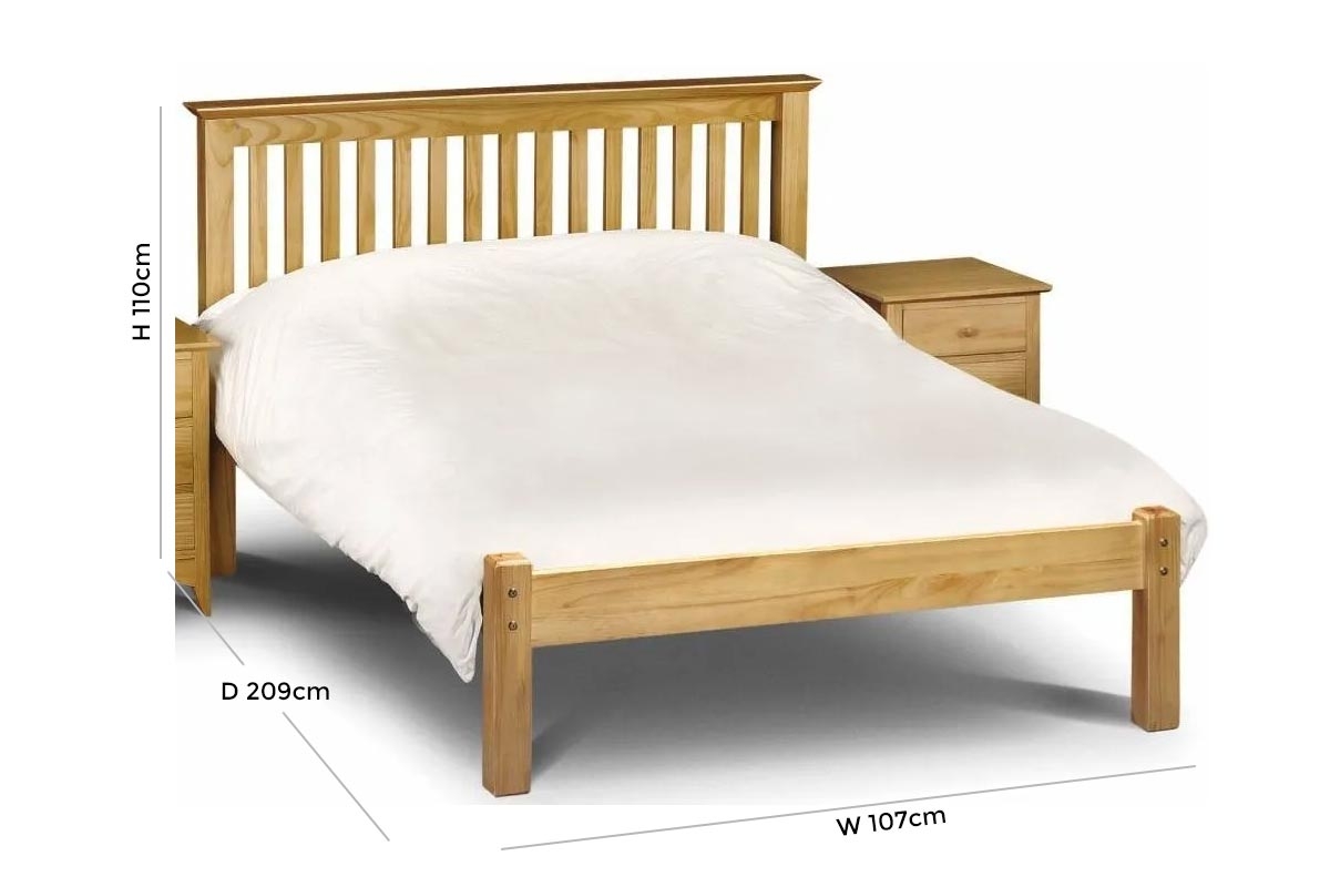 Product photograph of Barcelona Pine Bed Low Foot End - Comes In Single Small Double Double And King Size from Choice Furniture Superstore.