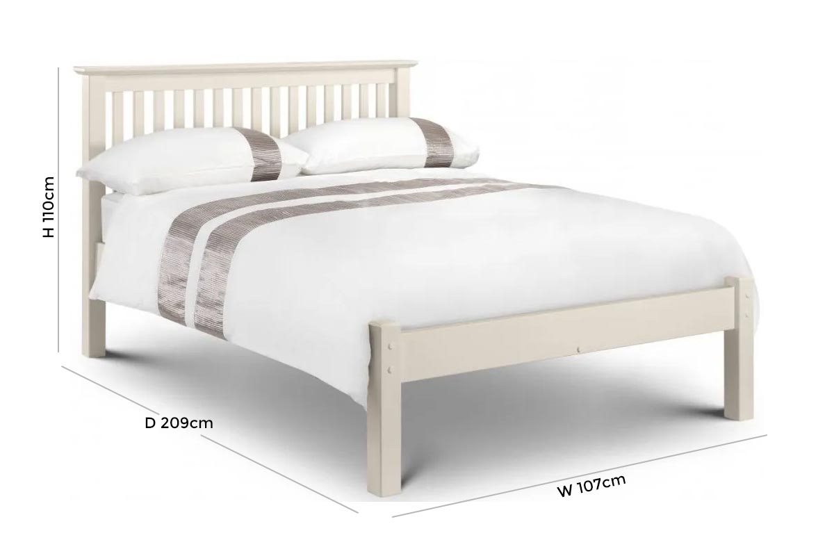 Barcelona Stone White Bed - Comes in Single, Small Double, Double and King Size Options