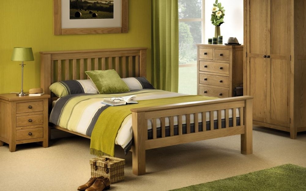 Product photograph of Amsterdam Oak Bed High Foot End - Comes In Double King And Queen Size from Choice Furniture Superstore.