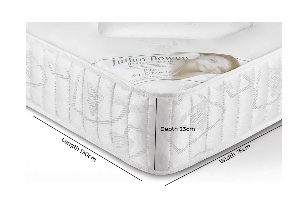 Deluxe White Semi Orthopaedic Mattress - Comes in Small Single, Single, Double and Queen Size Options