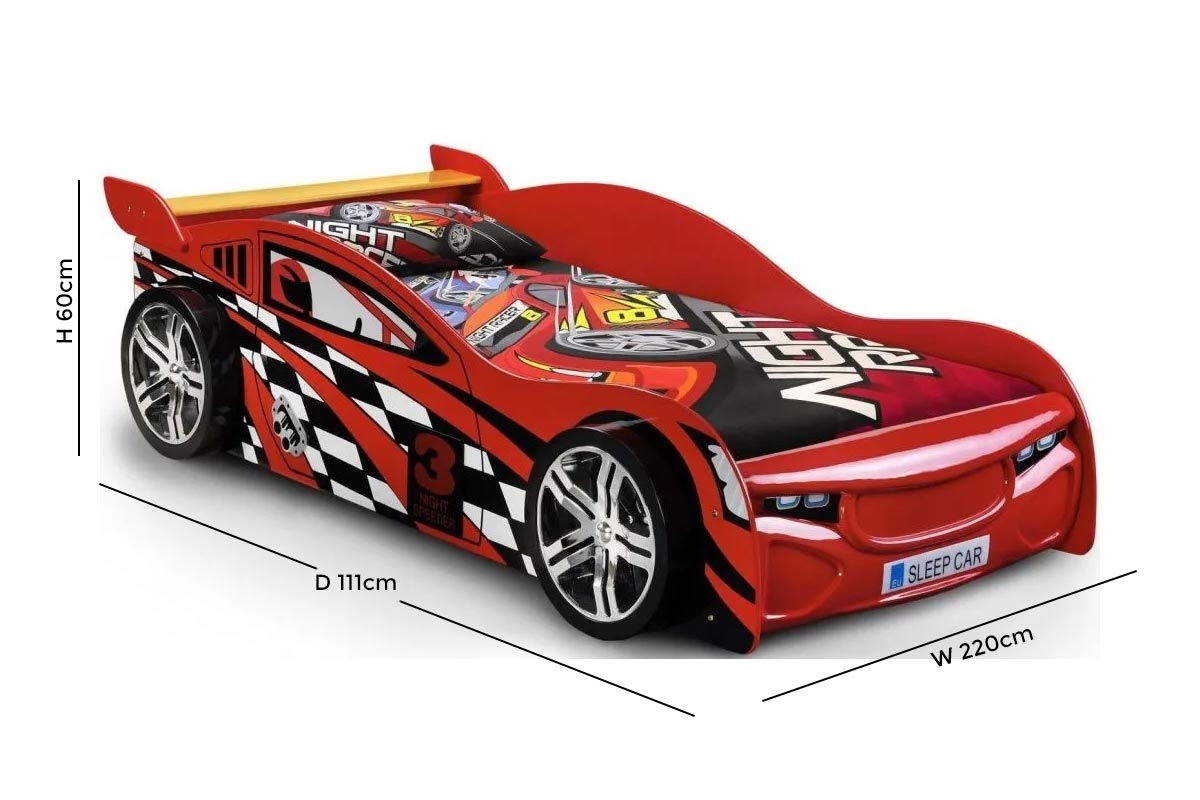 Product photograph of Scorpion Racer High Gloss Lacquer Novelty Bed from Choice Furniture Superstore.