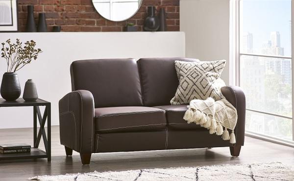 Vivo Brown Leather 2 Seater Sofa