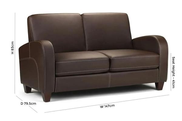 Vivo Brown Leather 2 Seater Sofa