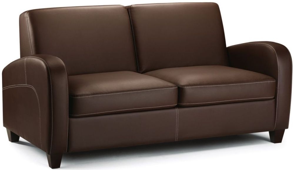 Product photograph of Vivo Brown Leather Sofa Bed from Choice Furniture Superstore.