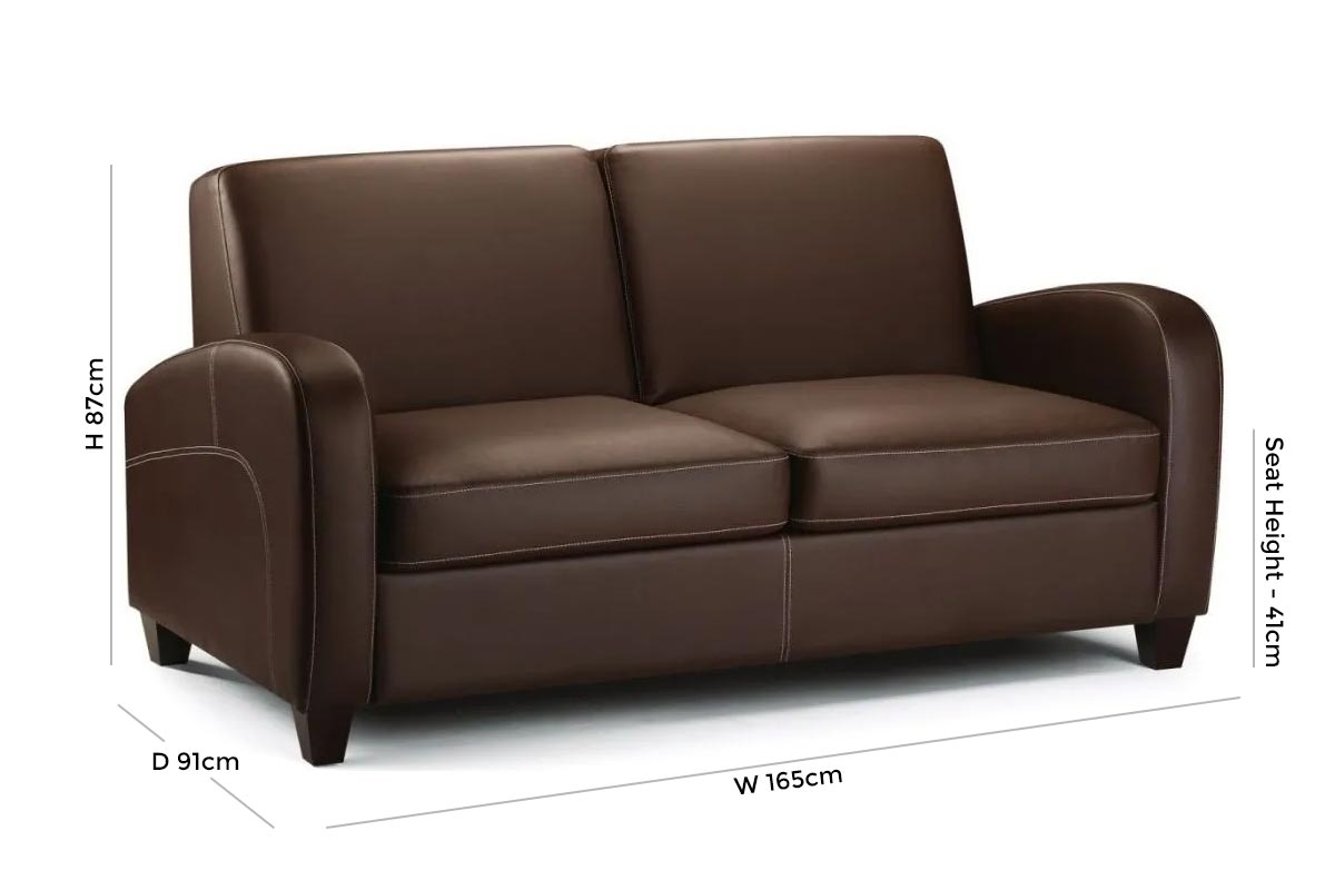 Vivo Brown Leather 2 Seater Sofa Bed