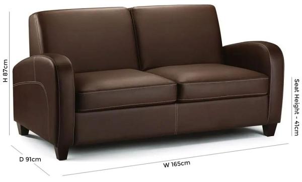 Vivo Brown Leather 2 Seater Sofa Bed