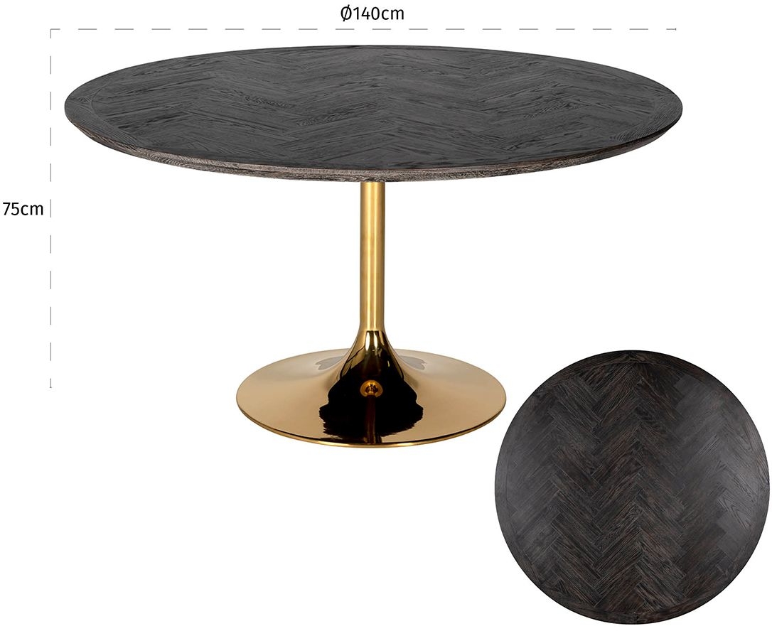 Product photograph of Blackbone Round Dining Table - 4 Seater from Choice Furniture Superstore.