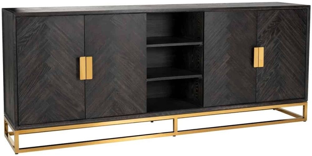 Product photograph of Blackbone 4 Door Wide Sideboard from Choice Furniture Superstore.