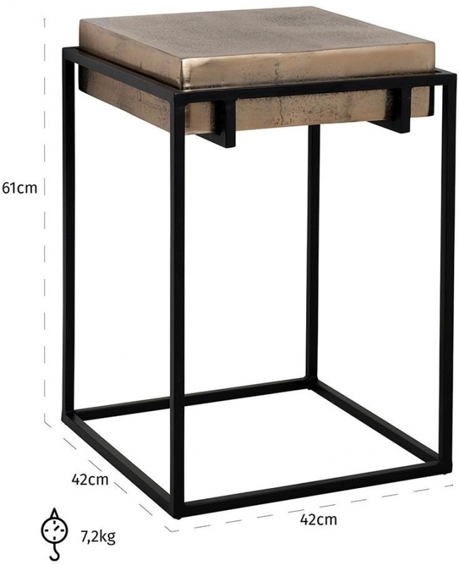 Product photograph of Calloway Champagne Gold And Black Side Table from Choice Furniture Superstore.