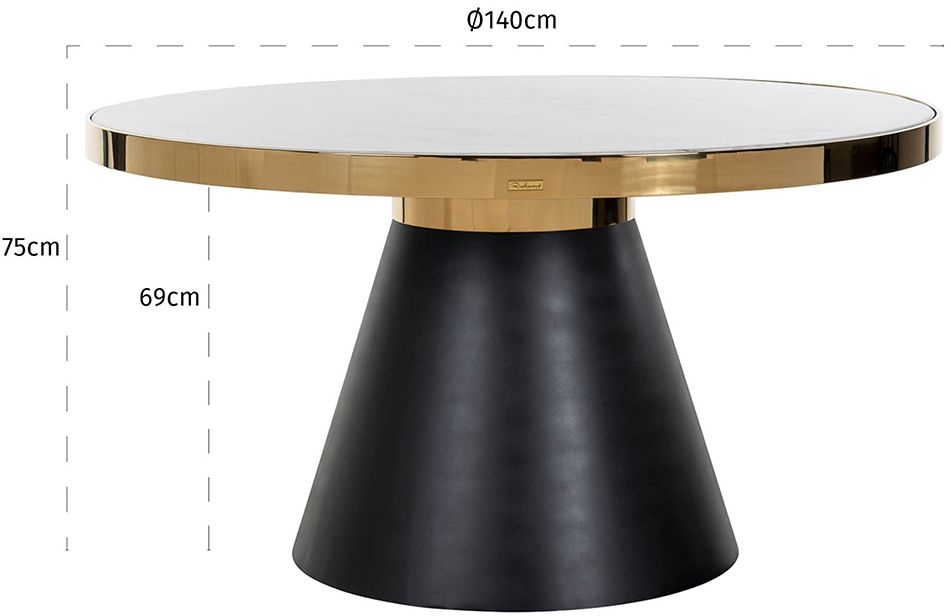 Product photograph of Odin Marble Top Round Dining Table from Choice Furniture Superstore.