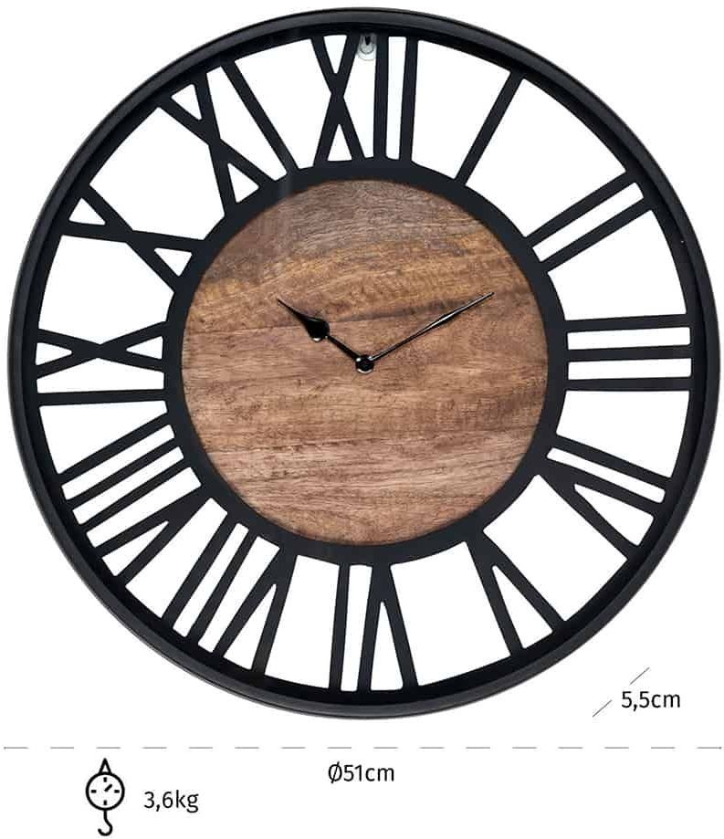 Product photograph of Scott Black Round Clock from Choice Furniture Superstore.