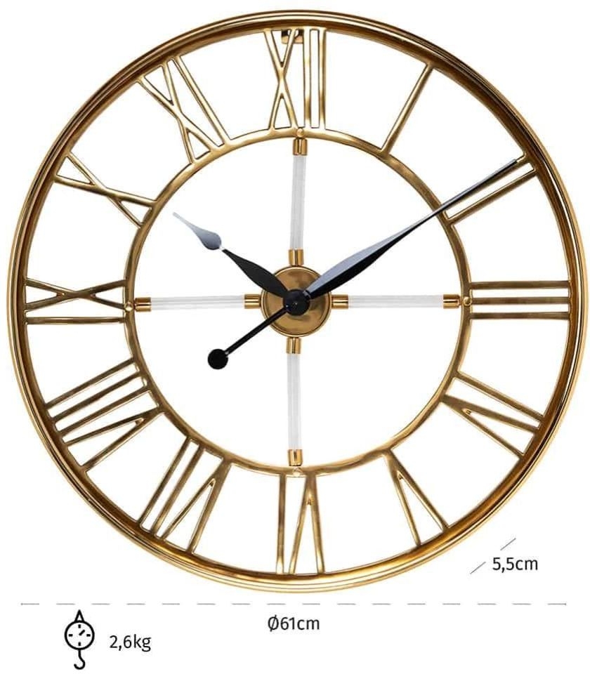 Product photograph of Bryson Gold Round Clock from Choice Furniture Superstore.