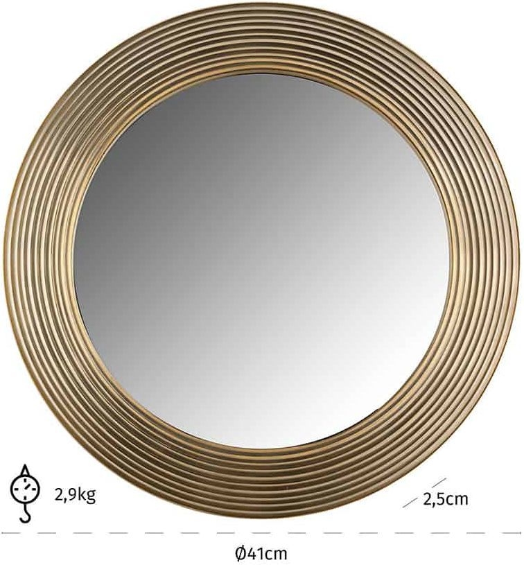 Product photograph of Montel Gold Small Round Mirror - 41cm X 41cm from Choice Furniture Superstore.