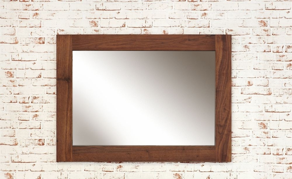 Product photograph of Mayan Walnut Rectangular Mirror - 80cm X 110cm from Choice Furniture Superstore.