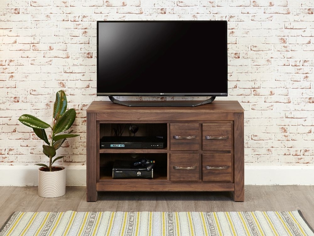 Product photograph of Mayan Walnut Television Cabinet from Choice Furniture Superstore.