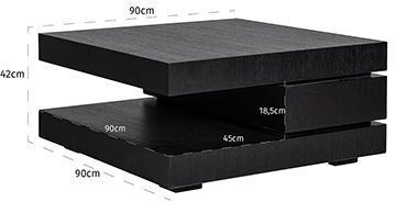 Product photograph of Oakura Black Oak C Blok Coffee Table from Choice Furniture Superstore.