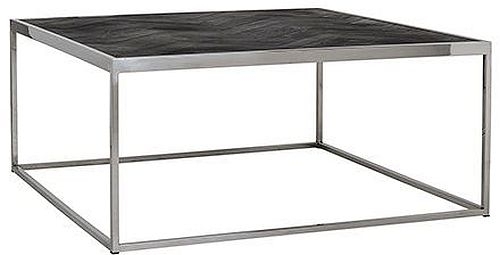 Product photograph of Blackbone Black Oak And Silver Square Coffee Table from Choice Furniture Superstore.