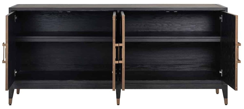 Product photograph of Bloomingville Shagreen Faux Leather 4 Door Sideboard from Choice Furniture Superstore.