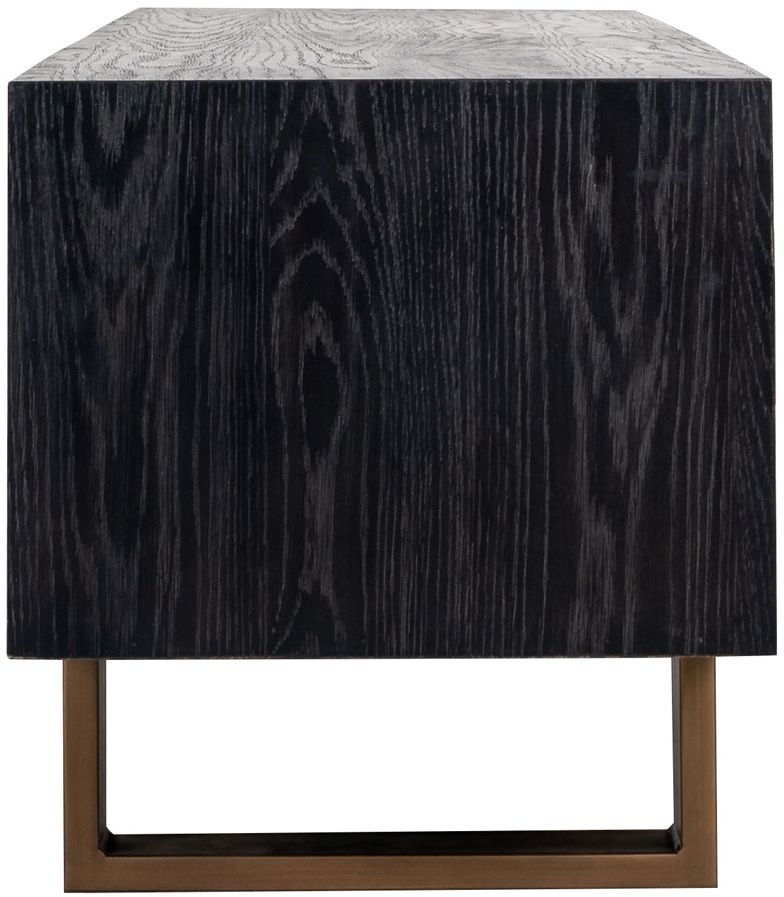 Product photograph of Hunter Black Oak Extra Large Tv Unit With Gold Trim from Choice Furniture Superstore.