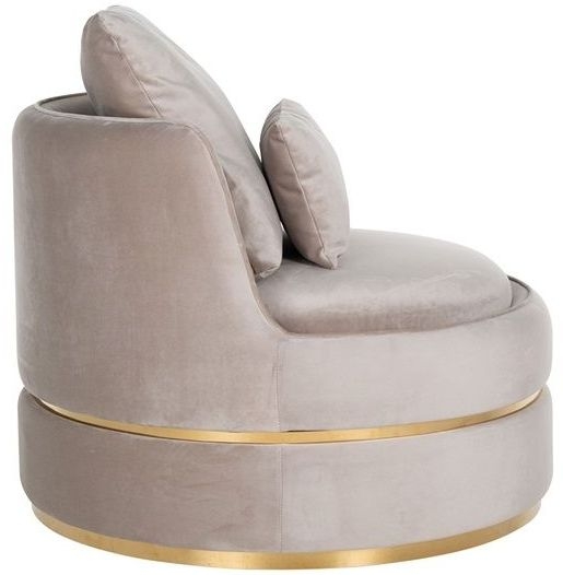 Product photograph of Kylie Khaki Velvet And Brushed Gold Fabric Easy Chair from Choice Furniture Superstore.