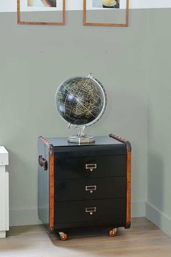 Product photograph of Authentic Models Stateroom Black 3 Drawers Chest from Choice Furniture Superstore.