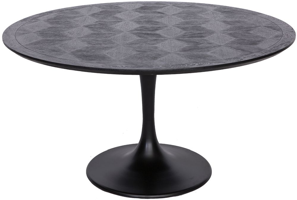 Product photograph of Blax Black Oak 140cm Round Dining Table from Choice Furniture Superstore.